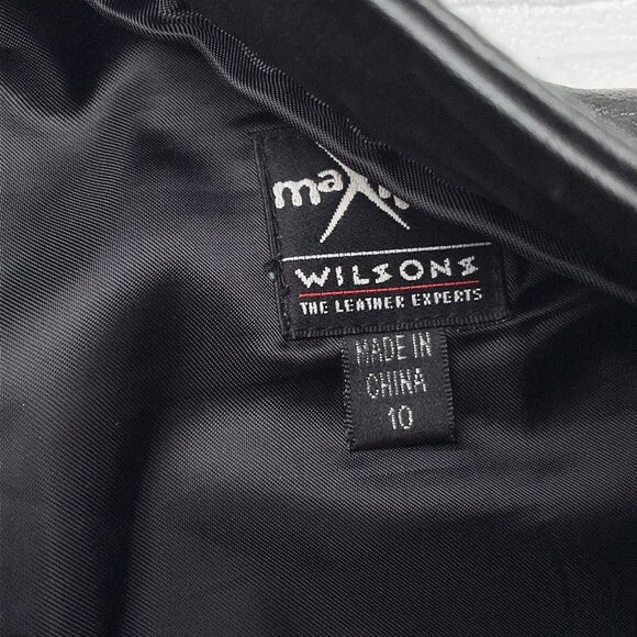 Maxima Wilsons Leather Jeans Women 10 28Wx26L Black Bootcut Unhem Raw‎ Straight - Picture 5 of 14